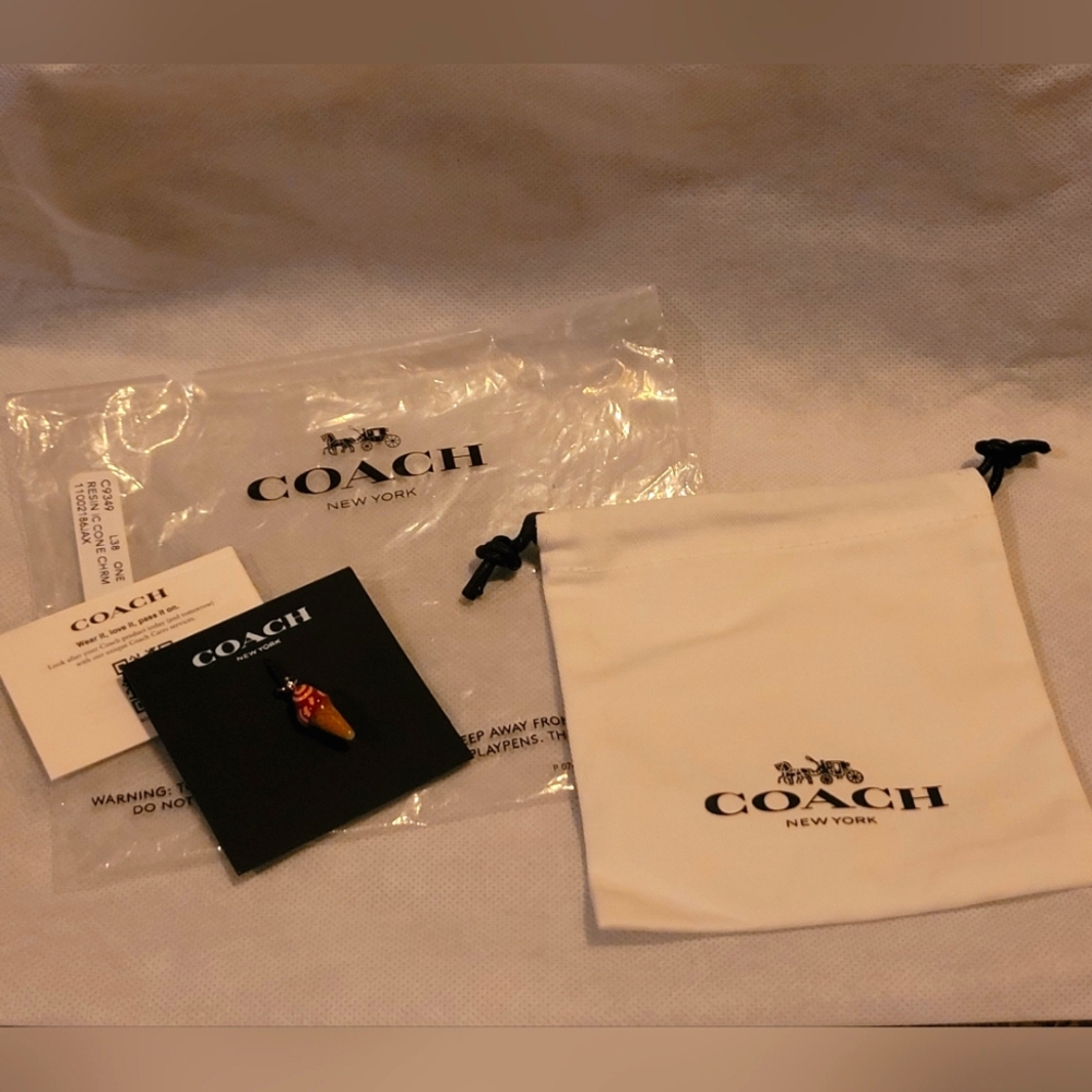 Coach ice cream cone charm with dustbag NWT